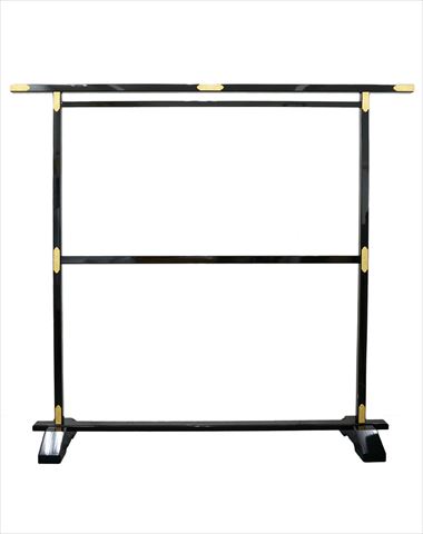 黒木製金色金具付衣桁1